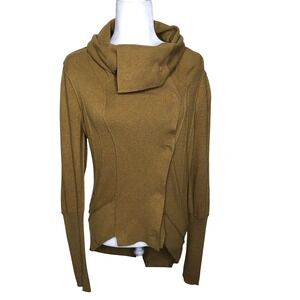 Chelsea & Violet Brown Asymmetrical Cowl Neck Cashmere Blend Sweater Medium Boho